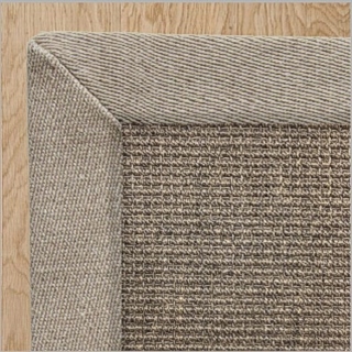 Heavy Ribbed Granite Sisal with 2 Inch Lilydale Linen Border 2.4(L) x 1.7(W)